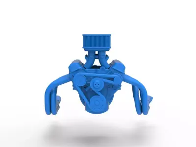 Engine of Silver Crown Car Scale 1 to 25 3D print model