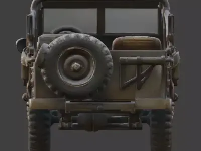 Wasteland Sheriff Tactical Jeep Low-poly 3D model
