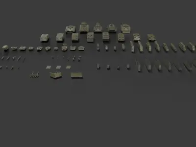 Tanks Kitbash 3D model