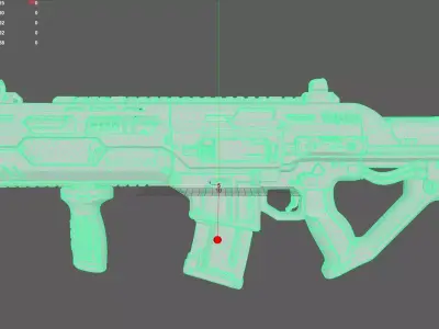 Futuristic Yellow Gun 3D model