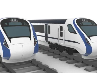 Vande Bharat Express Train Detailed 3D Model 3D model