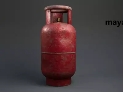 Gas cylinder Low-poly 3D model 4