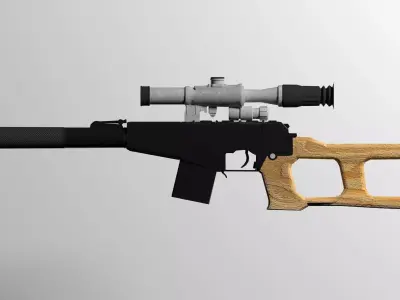 VSS VINTOREZ  sniper rifle  Low-poly 3D model