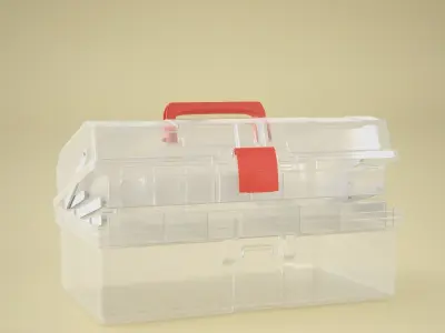 TOOLBOX PLASTIC TRANSPARENT RIGGED 3D model