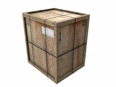 Old Wooden Cargo Crate 9 PBR Low-poly 3D model