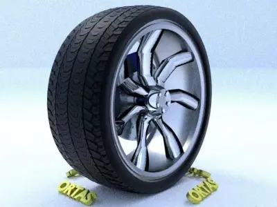 ORTAS CAR RIM 50 GAME READY RIM TIRE AND DISC 3D model