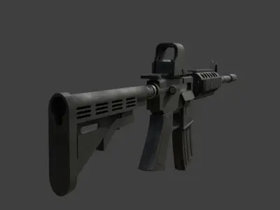 Detailed M4 Carbine Assault Rifle With Holographic Sight 3D model