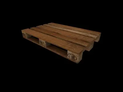 Wooden pallet - europalette Free low-poly 3D model