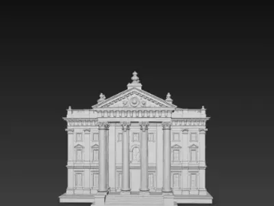 Roman Style Architecture Decorative 3D Building 3D print model