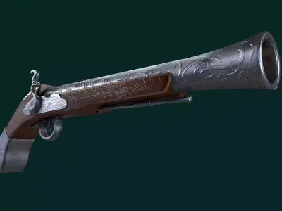 Pirate pistol Low-poly 3D model