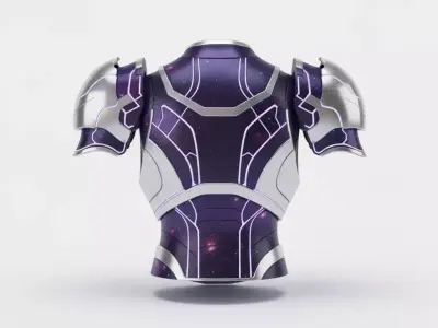 Cosmic Cyberpunk Body Armor 3D Model Galactic Hero Chest Plate Low-poly 3D model