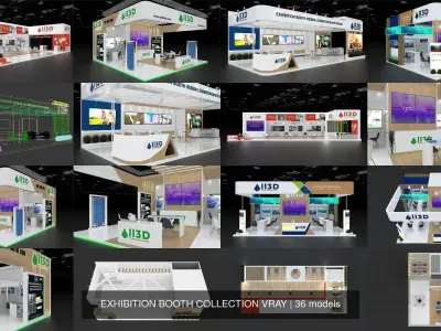 EXHIBITION BOOTH COLLECTION VRAY 3D Model Pack