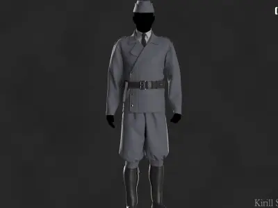 Military Outfit Male Marvelous designer Clo3d OBJ mtl FBX ZPRJ 3D model