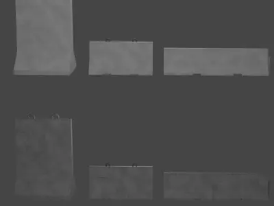 Concrete Barrier Low-poly 3D model