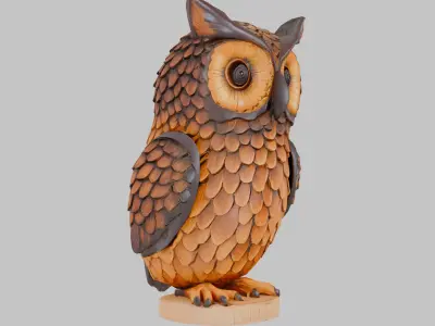 Decorative Owl Low-poly 3D model