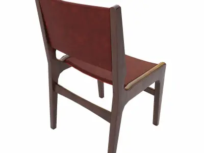 Wooden teak chair 3d model Low-poly 3D model