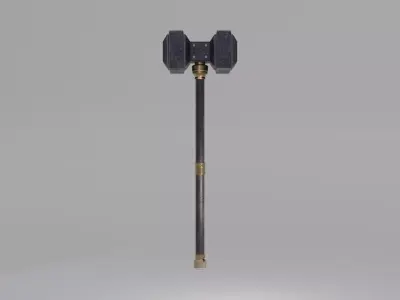 Stylized Battle Warhammer - PBR Game Ready Asset Free low-poly 3D model