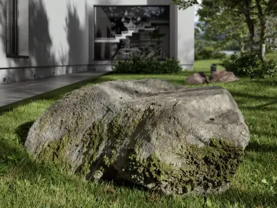  Cool Toned Dipped Mossy Smooth Large Rock Boulder Model  purchase