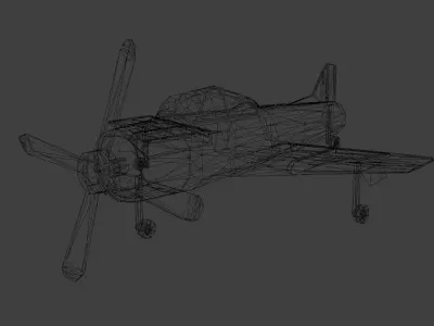 A simple low-poly airplane Free low-poly 3D model