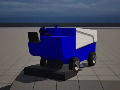 Zamboni Low Poly Rigged Low-poly 3D model