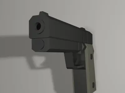 Low Poly Handgun 3D Model Low-poly 3D model