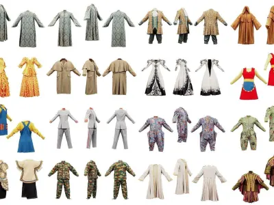 72 3D Scanned Full Body Clothing items 3D Model Pack