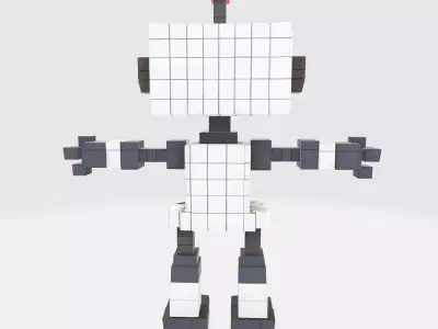 Robot Character N15 Low-poly 3D model