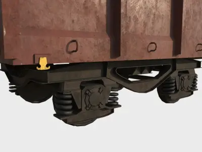 Railcar Open Top Low-poly 3D model