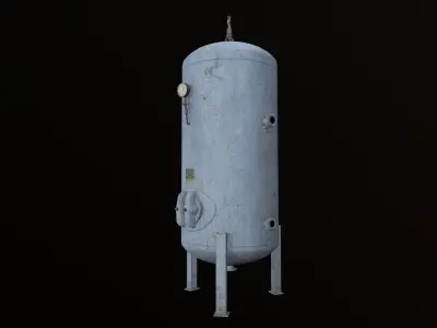 Old Industrial Steam Boiler Barrel Low-poly 3D model