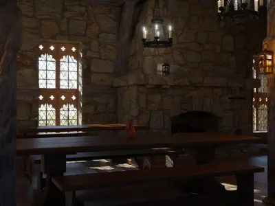 Medieval Tavern 3d Scene 3D model