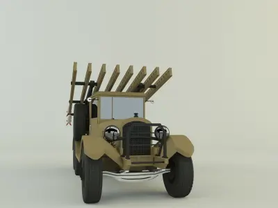 Katyusha rocket launcher vehicle 3D model