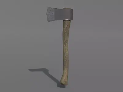 One hand used axe Low Poly  Low-poly 3D model