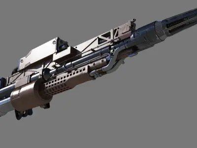 RailGun futuristic weapon 3D model purchase