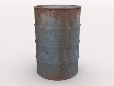 Old Industrial Barrel 01 3D model