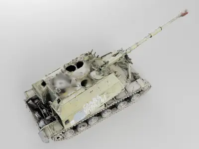 Destroyed 2S19 Msta 152 mm self-propelled howitzer M1990 Farm 3D model