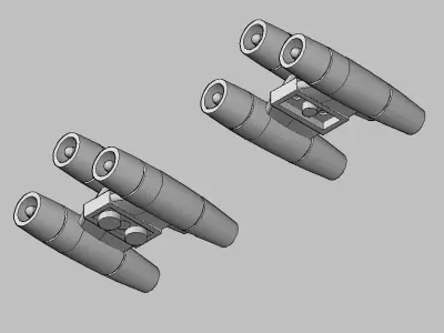 Tripple extracruise jet engines for brick players 3D print model