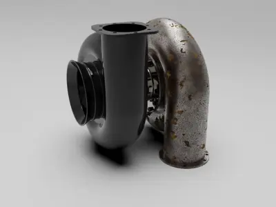 TURBOCHARGER CREATED IN SIEMENS NX RENDERED KEYSHOT  3D model
