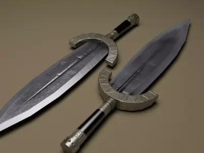Sword pair of swords Low-poly 3D model purchase