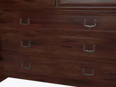 Antique Wooden Classic Cabinet Furniture 3D model