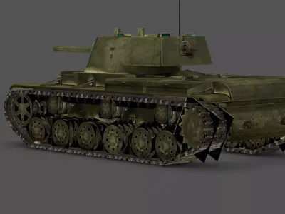 KV-1 Soviet Tank 3D Model Low-poly 3D model