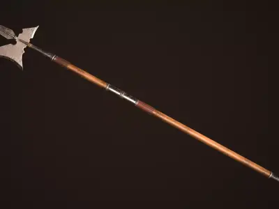 Medieval Halberd Game-ready Low-poly Low-poly 3D model