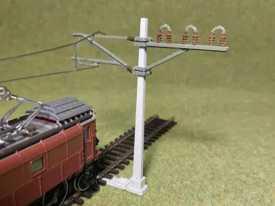 Catenery Poles Set D 1-87 FDM 3D print model