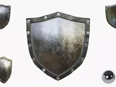 Knght Metal Shield Low-poly 3D model