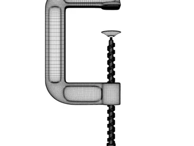 Red G-Clamp 3D model