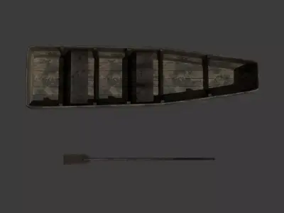wood boat Free low-poly 3D model