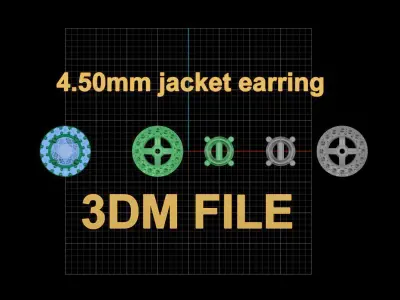 Earring Diamond Jacket Style2 4mm50 3D print model
