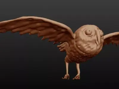 owl sculpted 3D model