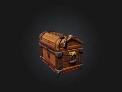 Voxel Treasure Chest Low-poly 3D model