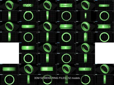 3DM 52 MENS RING FILES 3D Model Pack
