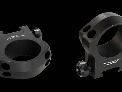 Warne Mountain Tactical 34mm Scope Rings Low-poly 3D model